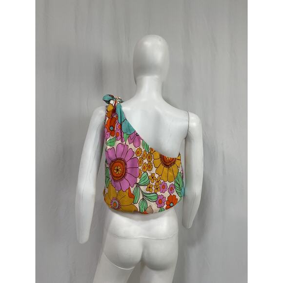 Show Me Your Mumu 'Heyday' White Rayon One Shoulder Top Size S - Picture 3 of 5